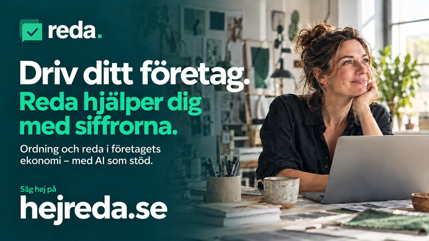 Driv ditt företag. Reda hjälper dig med siffrorna. Ordning och reda i företagets ekonomi med AI som stöd.